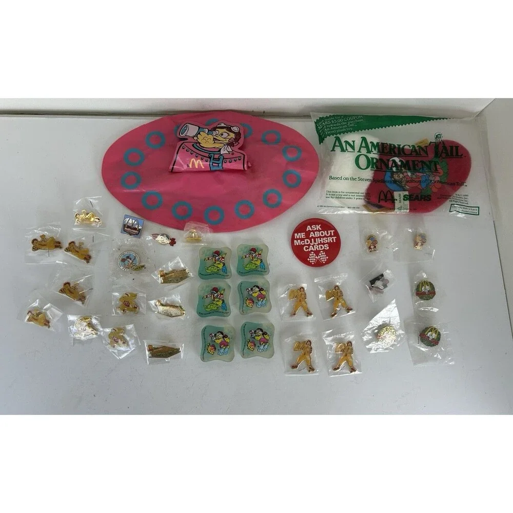 Vintage McDonald’s Collectibles Lot 25 Employee Promo Pins Ronald Balloon Orname